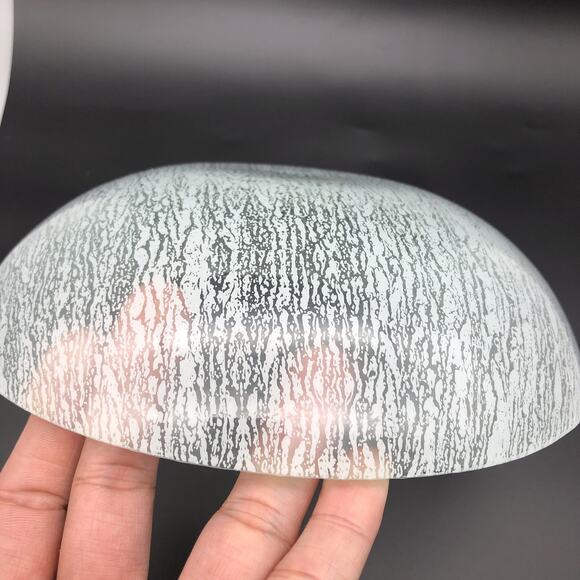 Glass Studio Glass Bowl 8" x 2" Aqua Blue color Used with Defect *READ - Picture 12 of 13